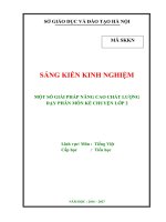 SKKN Một số giải pháp nâng cao chất lượng dạy phân môn Kể chuyện lớp 2