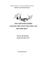 GIÁO DỤC MỘT SỐ KỸ NĂNG SỐNG CHO HỌC SINH THCS