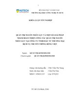 Quản trị nguồn nhân lực và một số giải pháp nhằm hoàn thiện công tác quản trị nguồn nhân lực tại công ty TNHH đầu tư thương mại dịch vụ truyền thông rồng việt 