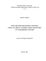 ĐẢNG BỘ TỈNH THANH HÓA LÃNH ĐẠO CÔNG TÁC ĐOÀN VÀ PHONG TRÀO THANH NIÊN TỪ NĂM 2006 ĐẾN NĂM 2015