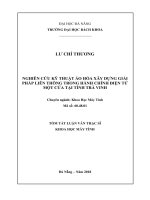 Nghiên cứu kỹ thuật ảo hóa xây dựng giải pháp liên thông trong hành chính điện tử một cửa tại tỉnh trà vinh