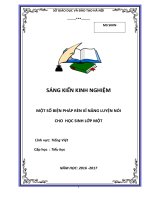 SKKN Một số biện pháp rèn kĩ năng luyện nói cho học sinh lớp 1