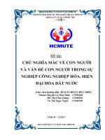 tiểu luận Mác về vấn đề công nghiệp hóa hiện đại hóa đất nước