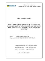 Hoạt động quản trị nhân sự tại công ty TNHH một thành viên môi giới bất động sản tầm nhìn chuyên nghiệp   thực trạng và giải pháp 