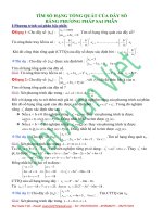 Công thức tổng quát dãy số ôn thi olympic toán sinh viên