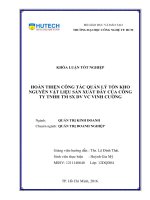 Hoàn thiện công tác quản lý tồn kho nguyên vật liệu sản xuất dây của công ty TNHH TM SX DV VC vinh cường 
