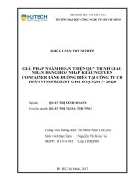 Giải pháp nhằm hoàn thiện quy trình giao nhận hàng hóa nhập khẩu nguyên container bằng đƣờng biển tại công ty VINAFREIGH giai đoạn 2017   2020 