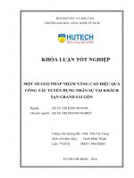Một số giải pháp nhằm nâng cao hiệu quả công tác tuyển dụng nhân sự tại khách sạn grand sài gòn