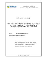 Giải pháp hoàn thiện quy trình xuất khẩu sắt thép tại công ty cổ phần đầu tư – thương mại SMC trong giai đoạn 2016  2020