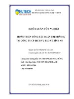 Hoàn thiện công tác quản trị nhân sự của công ty CP dịch vụ bảo vệ bình an 