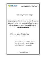 Thực trạng và giải pháp nhằm nâng cao hiệu quả công tác đào tạo và phát triển nguồn nhân lực tại công ty TNHH MTV nhất gia thành 