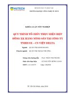 Quy trình tổ chức thực hiện hợp đồngxuất khẩu hàng nông sản tại công ty TNHH SX – CN việt delta