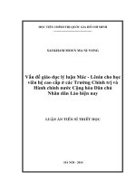 Vấn đề giáo dục lý luận mác   lênin cho học viên hệ cao cấp ở các trường chính trị và hành chính nước cộng hòa dân chủ nhân dân lào hiện nay ( Luận án tiến sĩ)