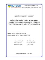 Giải pháp hoàn thiện hoạt động marketing mix tại công ty cổ phầntruyền thông và đầu tư nam hương 