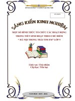 SKKN Một số hình thức tổ chức các hoạt động trong tiết Sinh hoạt tập thể chủ điểm “ Hà Nội trong trái tim em