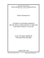 Tác động của quân đội làm kinh tế đến thu nhập của đồng bào khu vực biên giới ở hai tỉnh cao bằng và lạng sơn ( Luận văn thạc sĩ)