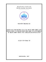 Khảo sát ảnh hưởng của các dung môi chiết lên hàm lượng và thành phần hóa học của fucoidan từ dịch chiết rong nâu sargassum duplicatum 