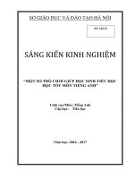 SKKN Một số trò chơi giúp học sinh tiểu học học tốt môn tiếng Anh