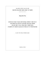 ĐÁNH GIÁ THỰC TRẠNG HỒ SƠ ĐỊA CHÍNH VÀ ĐỀ XUẤT GIẢI PHÁP XÂY DỰNG CƠ SỞ DỮ LIỆU ĐỊA CHÍNH  HUYỆN PHÚ VANG, TỈNH THỪA THIÊN HUẾ
