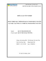 Hoàn thiện quy trình hải quan nhập khẩu nguyên vật liệu tại công ty TNHH SX TM bao bì kỳ nguyên 