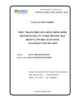 Thực trạng hiệu quả hoạt động kinh doanh ở công ty TNHH thương mại dịch vụ tin học xuân hàm giai đoạn năm 2013 2015 