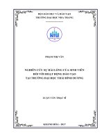 Nghiên cứu sự hài lòng của sinh viên đối với hoạt động đào tạo tại trường đại học thái bình dương