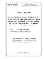 Phương thức thanh toán tín dụng chứngtừ đối với hàng nhập khẩu tại ngân hàng thương mại cổ phần sài gòn côngthương (saigonbank – CN bình hòa)   thực trạng và giải pháp 
