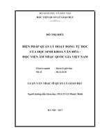 Biện pháp quản lý hoạt động tự học của học sinh khoa Văn hóa  Học viện Âm nhạc Quốc gia Việt Nam (Luận văn thạc sĩ)