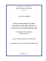 Quản lý hoạt động dạy học tại trường Tiểu học Dương Xá huyện Gia Lâm thành phố Hà Nội (Luận văn thạc sĩ)