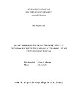 Quản lý hoạt động ứng dụng công nghệ thông tin trong dạy học tại trường Cao đẳng Y tế Hà Đông  Hà Nội trong giai đoạn hiện nay (tt)