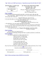 Tập 7 đề thi vào 10 THPT môn ngữ văn   thanh hóa từ  năm học 2014   2015 đến  2017   2018  (kèm hướng dẫn chấm)