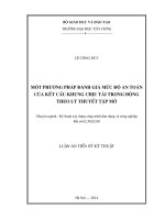 Một phương pháp đánh giá mức độ an toàn của kết cấu khung chịu tải trọng động theo lý thuyết tập mờ ( Luận án tiến sĩ)