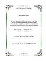 Quản lý hoạt động đánh giá kết quả học tập của người học theo định hướng phát triển năng lực nghề nghiệp tại Trường Cao đằng nghề Nông Nghiệp và phát triển nông thôn Thanh Hóa (Luận văn thạc sĩ)