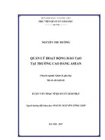 Quản lý hoạt động đào tạo tại trường cao đẳng ASEAN (Luận văn thạc sĩ)