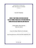 Quản lý hoạt động xã hội hóa giáo dục tại các trường THCS quận đống đa, thành phố Hà Nội trong bối cảnh hiện nay (Luận văn thạc sĩ)