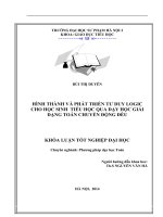 Hình thành và phát triển tư duy logic cho học sinh tiểu học qua dạy học giải dạng toán chuyển động đều