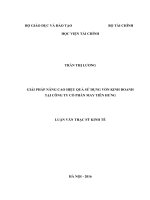 Giai pháp nâng cao hiệu quả sử dụng vốn kinh doanh tại Công ty cổ phần may Tiên Hưng