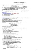 ÔN TẬP KIỂM TRA HỌC KỲ II MÔN TIẾNG ANH 8