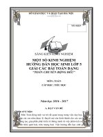 SKKN Hướng dẫn học sinh giải các bài toán về chuyển động đều lớp 5