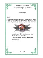 ĐÁNH GIÁ TÁC ĐỘNG XÃ HỘI CỦA CÔNG TÁC GIẢI PHÓNG MẶT BẰNG, TÁI ĐỊNH CƯ DỰ ÁN MỞ RỘNG QL1 ĐOẠN LA SƠN – LĂNG CÔ (KM848+875  KM890+200), TỈNH THỪA THIÊN HUẾ