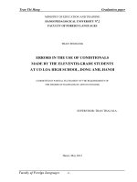 Errors in the use of conditionals made by the eleventh - grade students at Co Loa high school, Dong Anh, Ha Noi