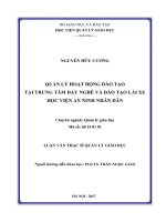 Quản lý hoạt động đào tạo nghề tại Trung tâm Dạy nghề và đào tạo lái xe, Học viện An ninh nhân dân (Luận văn thạc sĩ)