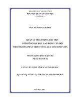 Quản lý hoạt động dạy học ở Trường Đại học Lao động  Xã hội theo hướng phát triển năng lực cho sinh viên (Luận văn thạc sĩ)