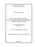 Quản lý hoạt động kiểm tra, đánh giá kết quả học tập của sinh viên trường Cao đẳng ASEAN (Luận văn thạc sĩ)