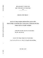 Quản lý hoạt động bồi dưỡng giáo viên Trung học cơ sở huyện Cẩm Giàng, tỉnh Hải Dương theo Chuẩn nghề nghiệp (Luận văn thạc sĩ)
