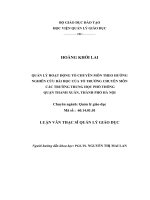 Quản lý hoạt động tổ chuyên môn theo hướng nghiên cứu bài học của tổ trưởng chuyên môn các trường trung học phổ thông quận Thanh Xuân, thành phố Hà Nội (Luận văn thạc sĩ)
