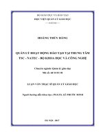 Quản lý hoạt động đào tạo tại Trung tâm TSC – NATEC – Bộ Khoa học và Công nghệ (Luận văn thạc sĩ)