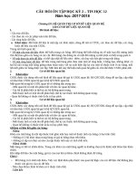 CÂU HỎI ÔN TẬP HỌC KỲ 2 – TIN HỌC 12 Năm học :2017_2018