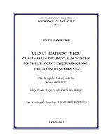 Quản lý hoạt động tự học của sinh viên trường Cao đẳng nghề Kỹ thuật  Công nghệ Tuyên Quang trong giai đoạn hiện nay (Luận văn thạc sĩ)