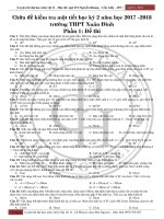 Chữa đề kiểm tra một tiết học kỳ 2 năm học 2017 2018 trường THPT Xuân Đỉnh